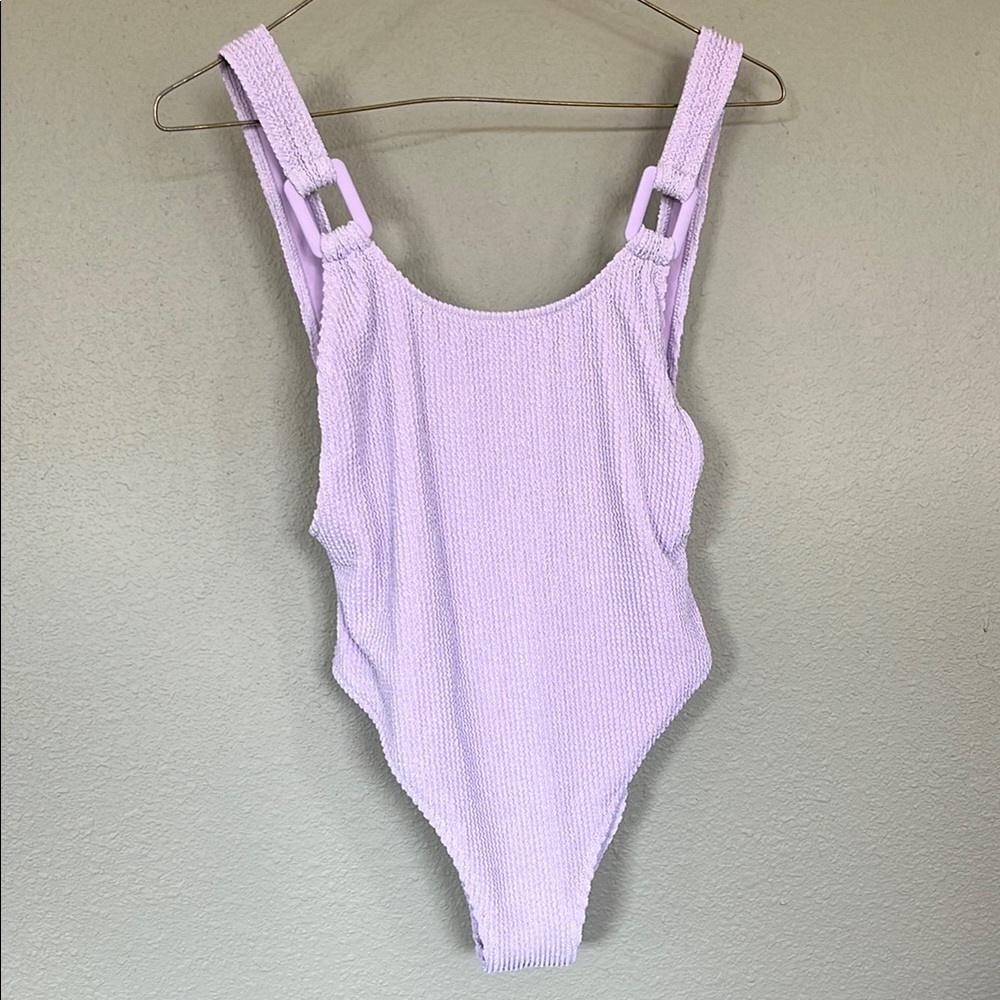 Lilac Textured One-Piece Swimsuit